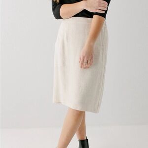 Chic Cream Pencil Skirt for Women